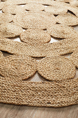 Natural Daisy Round Jute Rug