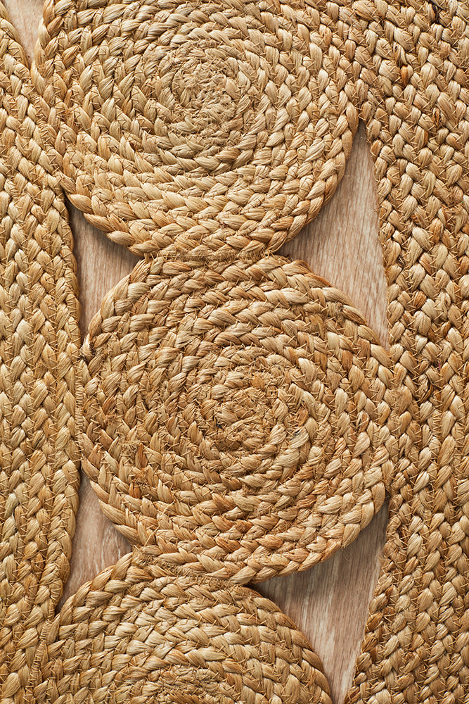 Natural Daisy Round Jute Rug