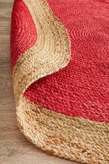 Round Jute Natural Rug Cherry