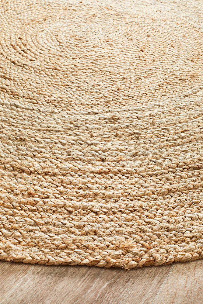 Round Jute Natural Rug