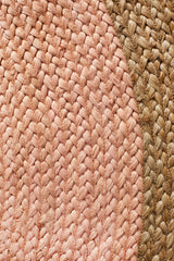 Round Jute Natural Rug Pink