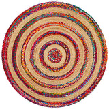 Round Cotton and Jute Rug