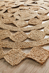 Round Jute Natural Tessellate Rug