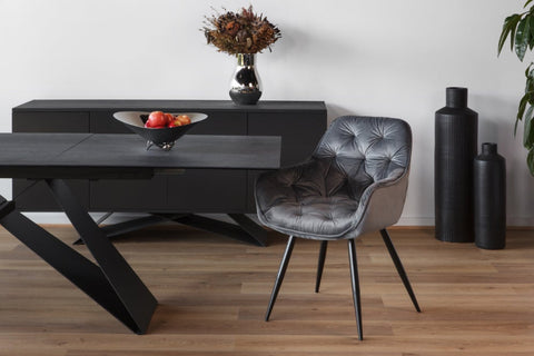 Chiara Grey Velvet Dining Chairs - Set of 2