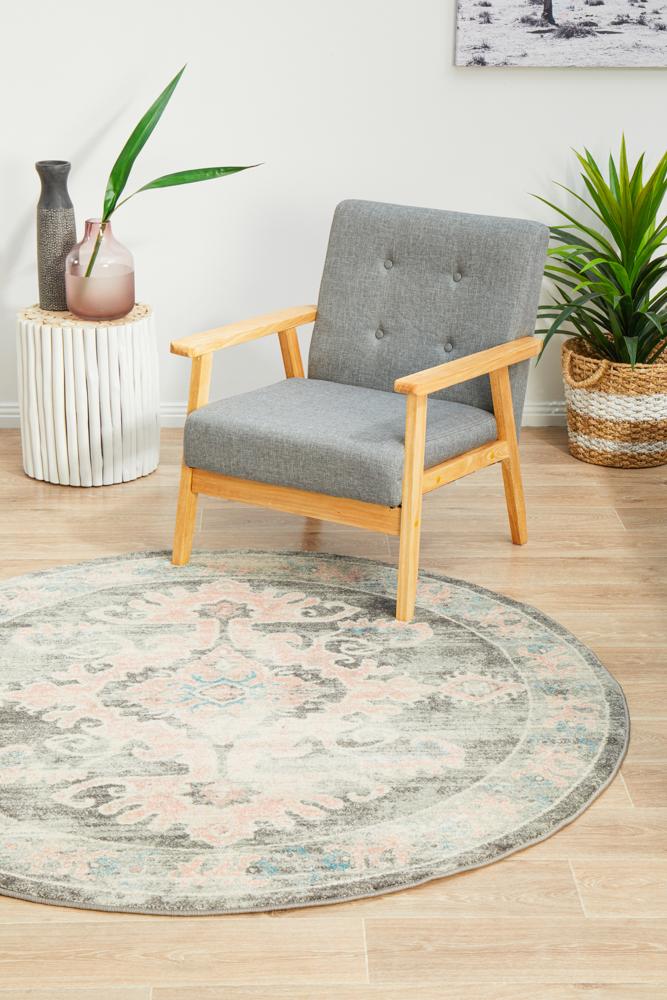 Boulevard Lane Grey Round Transitional Rug