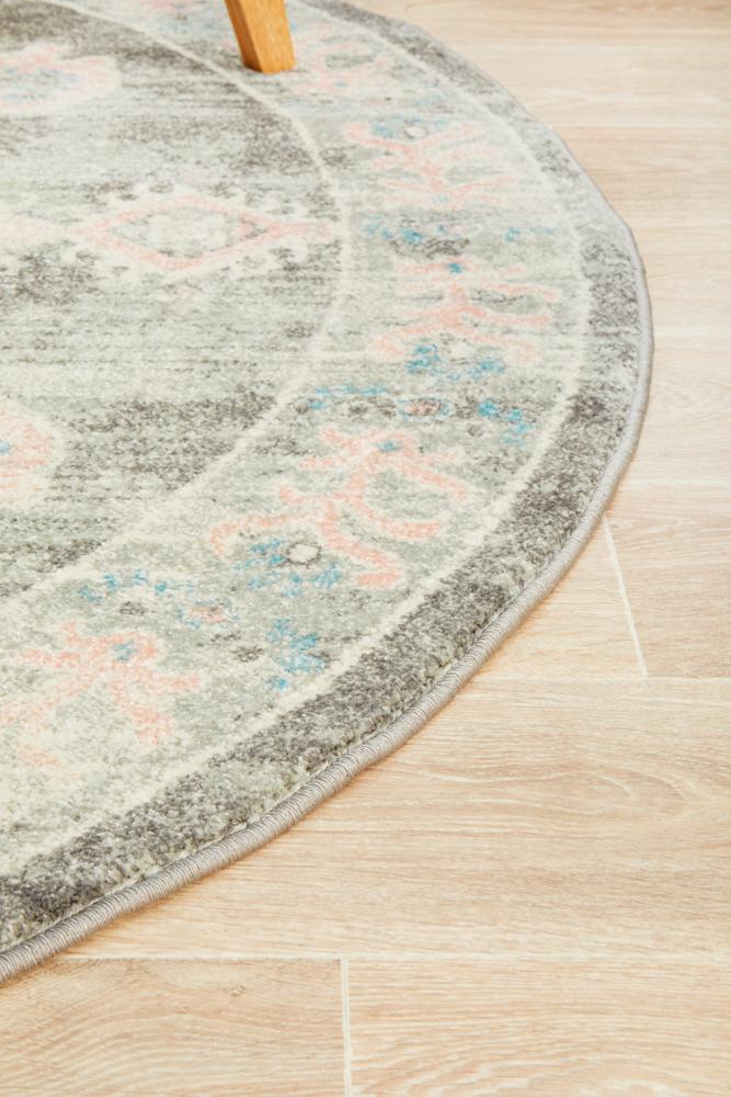 Boulevard Lane Grey Round Transitional Rug