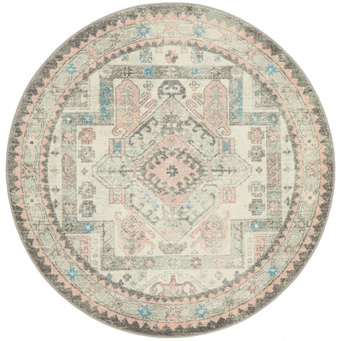 Boulevard Silver Round Transitional Rug