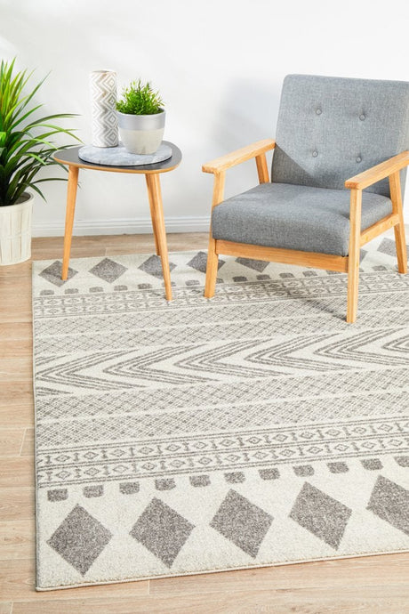 Adani Modern Tribal Design Grey Transitional Rug