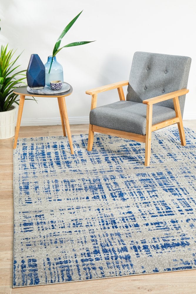 Ashley Abstract Modern Blue Grey Transitional Rug