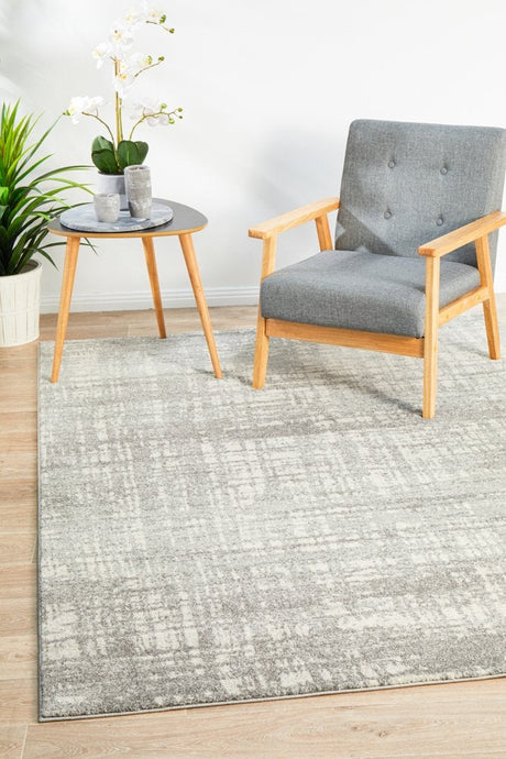 Ashley Abstract Modern Silver Grey Transitional Rug