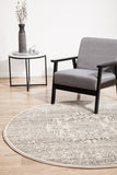 Aztec Silver Transitional Round Rug
