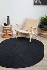 Kirra Black Oval Jute Rug