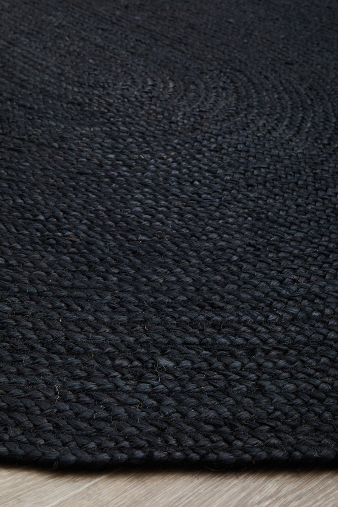 Kirra Black Oval Jute Rug