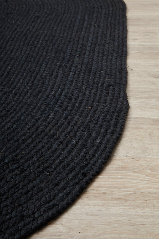 Kirra Black Oval Jute Rug