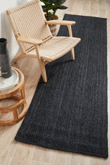 Kirra Black Jute Runner Rug