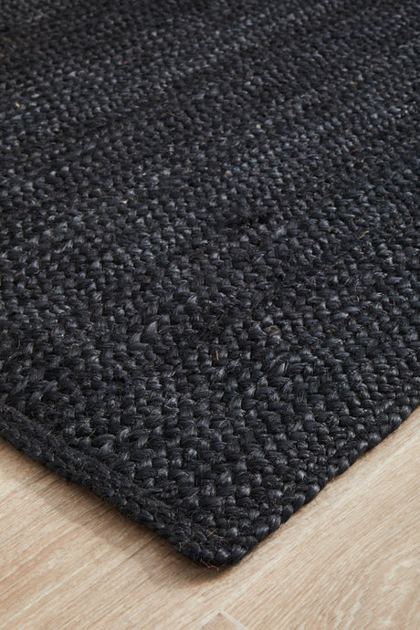 Kirra Black Jute Runner Rug