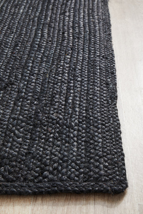 Kirra Black Jute Runner Rug