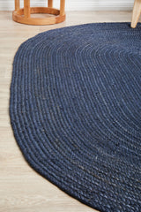 Kirra Navy Oval Jute Rug