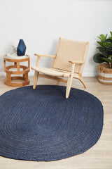 Kirra Navy Oval Jute Rug