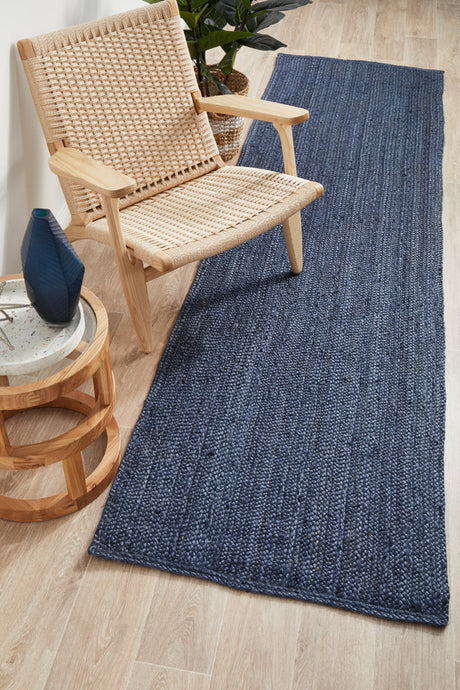 Kirra Navy Jute Runner Rug