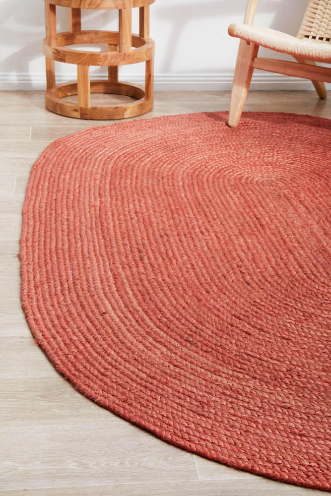 Kirra Terracotta Oval Jute Rug