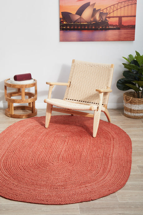 Kirra Terracotta Oval Jute Rug