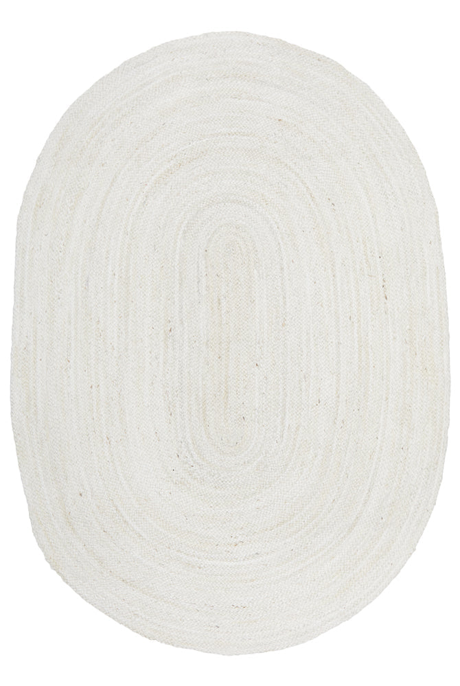 Kirra White Oval Jute Rug