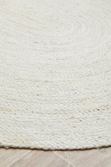 Kirra White Oval Jute Rug