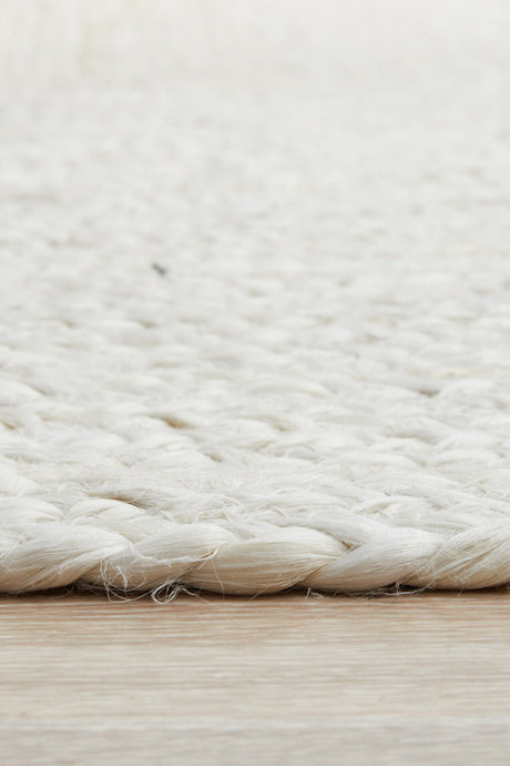 Kirra White Oval Jute Rug