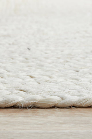 White Oval Jute Rug