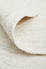 Kirra White Oval Jute Rug