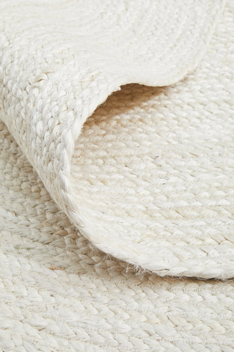 Kirra White Oval Jute Rug