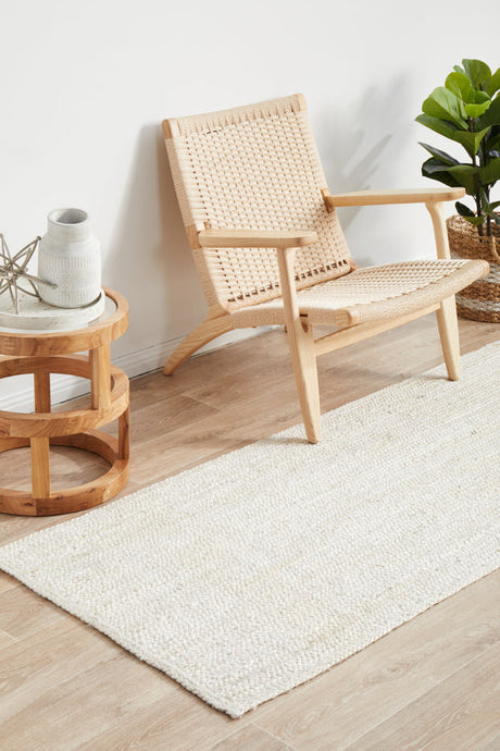 Kirra White Jute Runner Rug