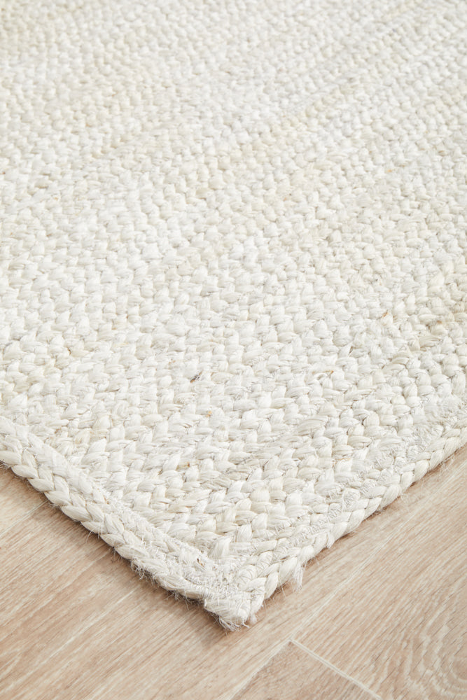 Kirra White Jute Runner Rug