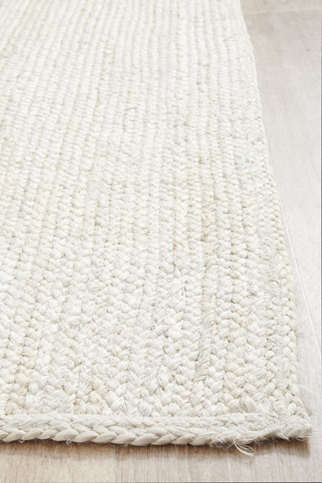 Kirra White Jute Runner Rug