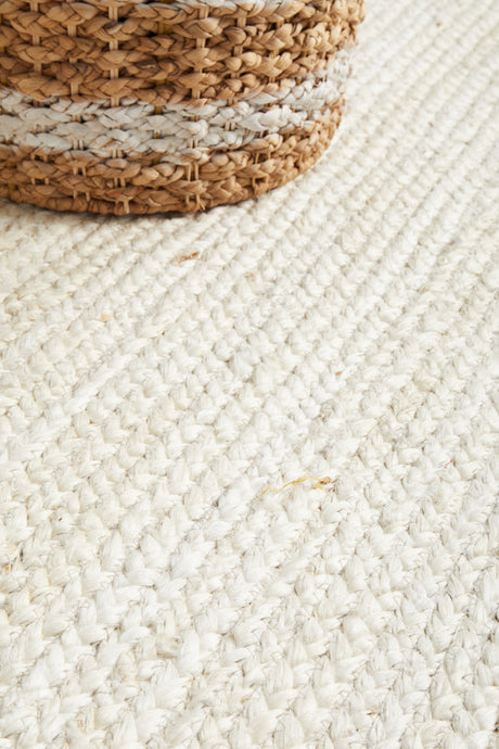 Kirra White Jute Runner Rug