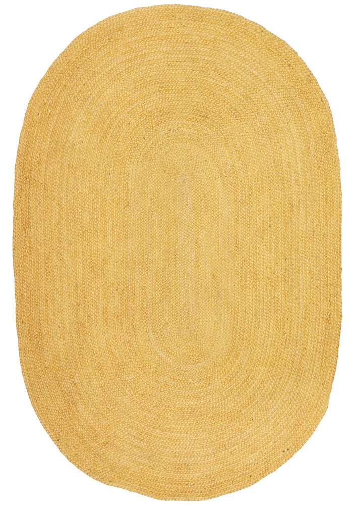 Kirra Yellow Oval Jute Rug