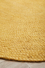 Kirra Yellow Oval Jute Rug