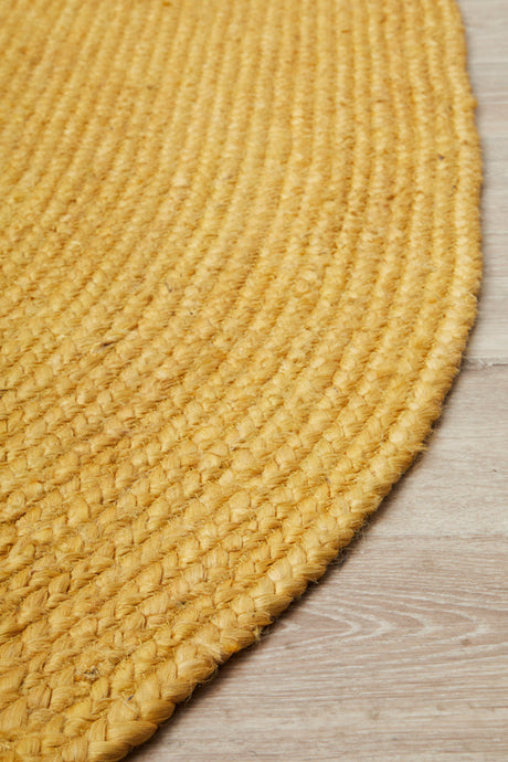 Kirra Yellow Oval Jute Rug