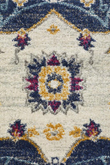 Tigris Basrah Blue Round Bohemian Transitional Rug