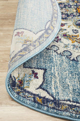 Tigris Zubayr Blue Round Bohemian Transitional Rug