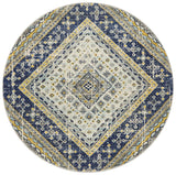 Tigris Abadan Navy Round Bohemian Transitional Rug