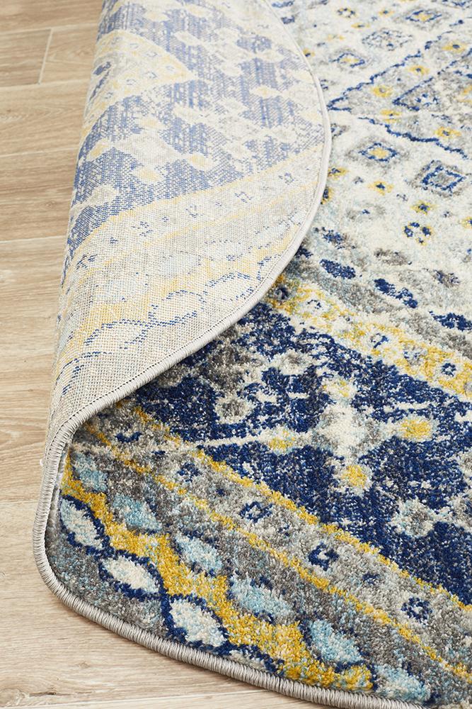 Tigris Abadan Navy Round Bohemian Transitional Rug