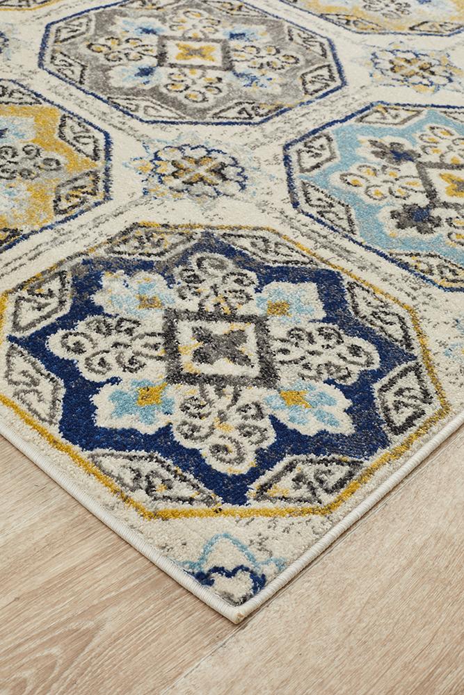 Tigris Safwan Blue Bohemian Transitional Rug