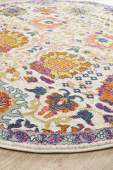 Tigris Multi Round Bohemian Transitional Rug