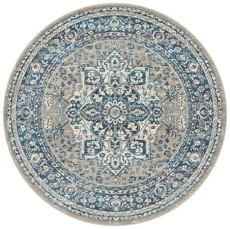 Tigris Shafi Blue Round Bohemian Transitional Rug