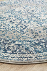 Tigris Shafi Blue Round Bohemian Transitional Rug