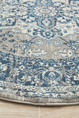 Tigris Shafi Blue Round Bohemian Transitional Rug