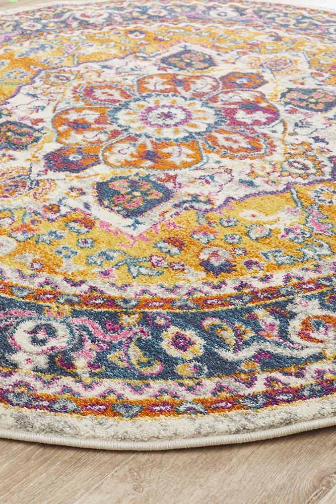 Tigris Shafi Multi Round Bohemian Transitional Rug