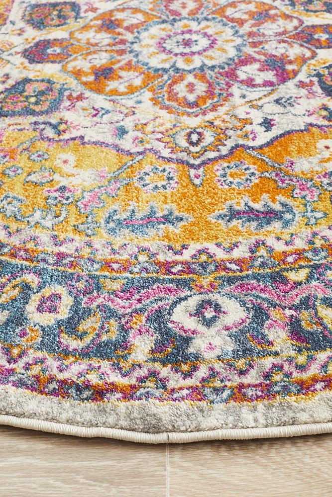 Tigris Shafi Multi Round Bohemian Transitional Rug